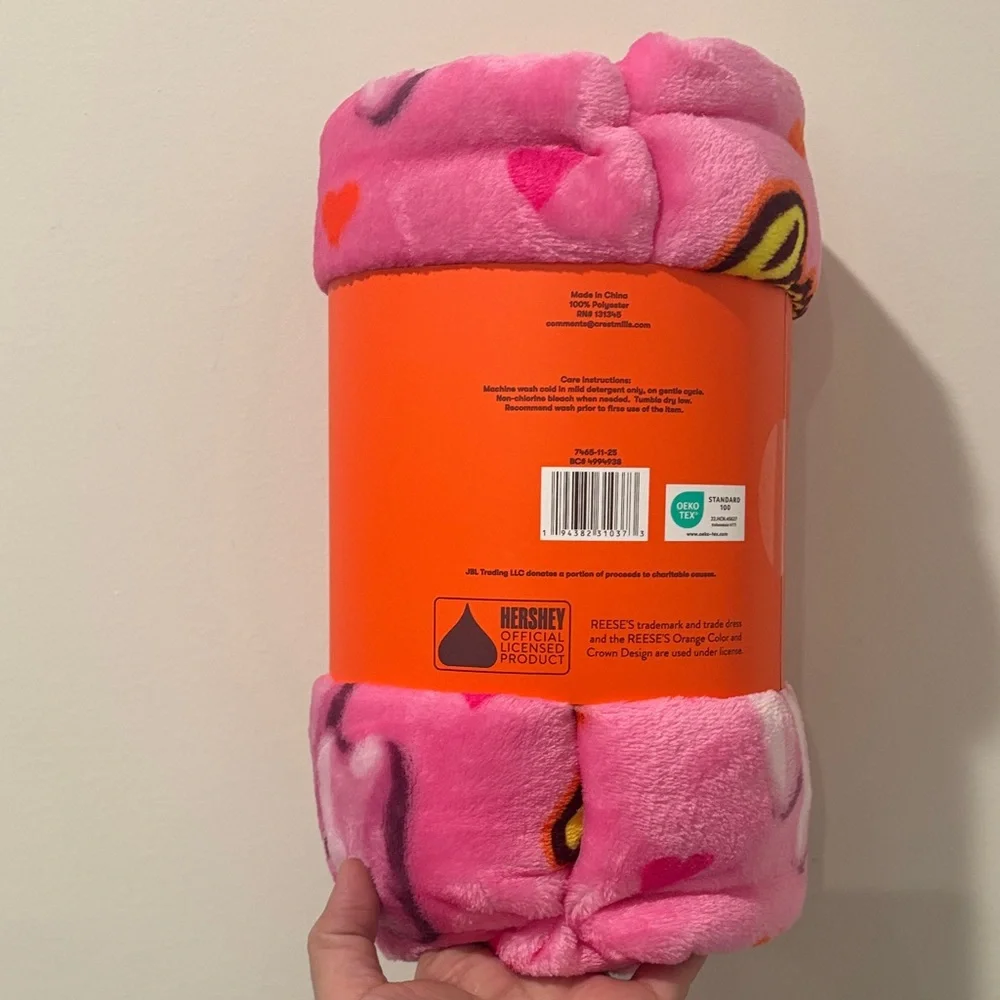 Reese's Pink Plush Throw Blanket